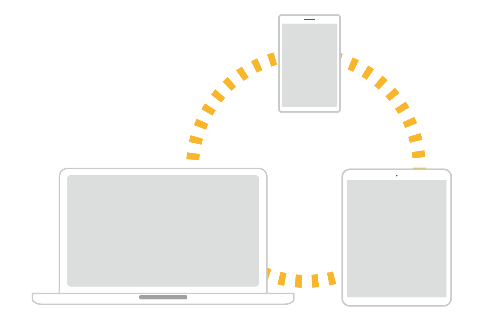 パソコン、スマホ、タブレットのイラスト