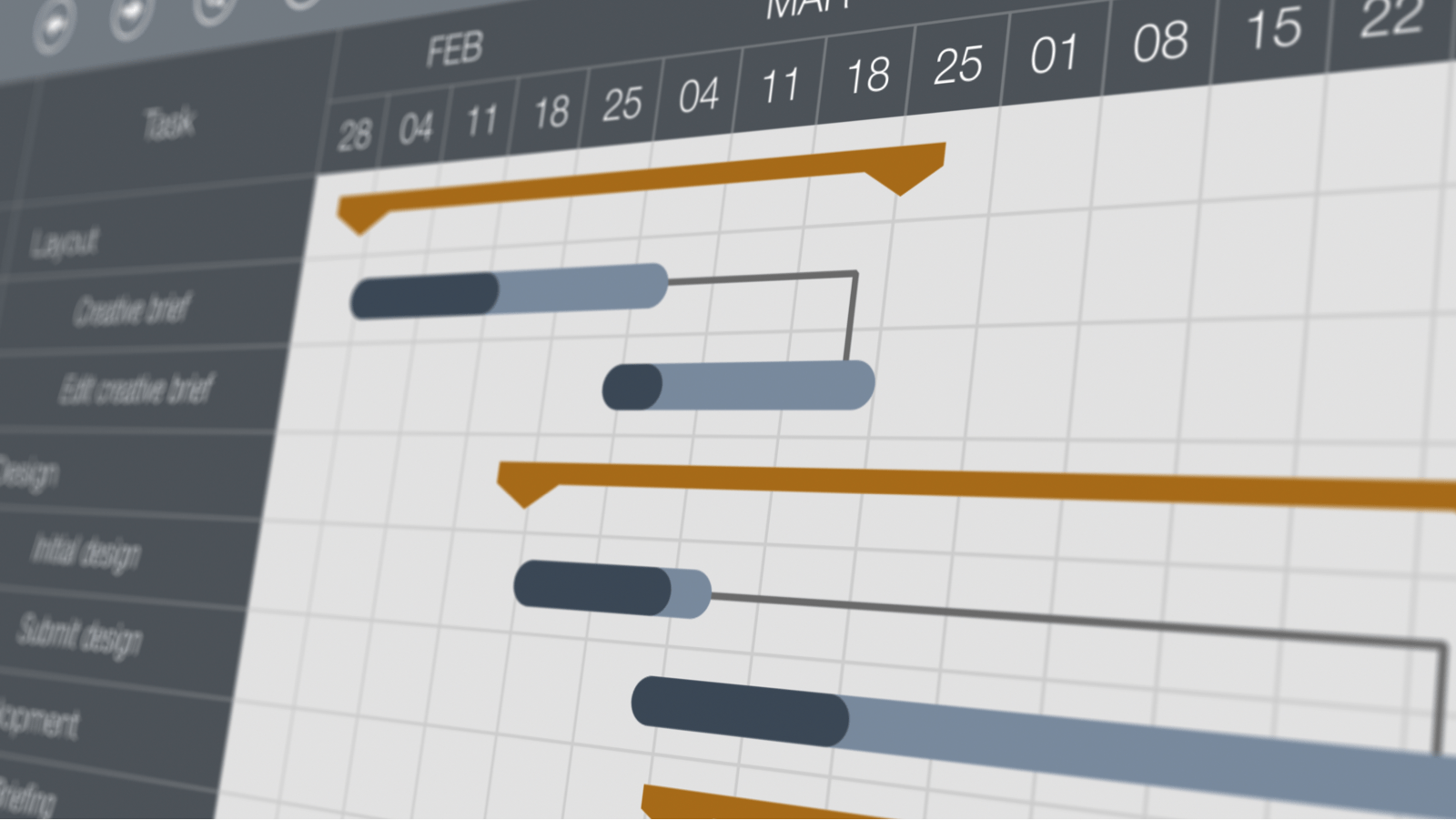 プロジェクト管理ツールのモニタ画面